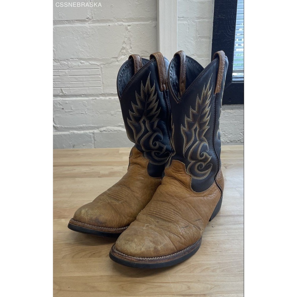 Double H DH3542 Tan Brown Leather Western Cowboy Boots Men's Size 12 D